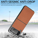 For Samsung Galaxy Z Flip4 5G Cross Pattern Slim PC Protective Phone Case(Brown)