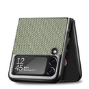 For Samsung Galaxy Z Flip4 5G Cross Pattern Slim PC Protective Phone Case(Green)
