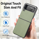 For Samsung Galaxy Z Flip4 5G Cross Pattern Slim PC Protective Phone Case(Green)