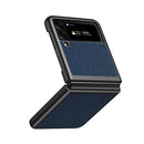 For Samsung Galaxy Z Flip4 Cross Texture All Inclusive Shockproof Protective Phone Case(Blue)