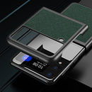 For Samsung Galaxy Z Flip4 Cross Texture All Inclusive Shockproof Protective Phone Case(Blue)