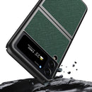 For Samsung Galaxy Z Flip4 Cross Texture All Inclusive Shockproof Protective Phone Case(Blue)