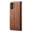 For Huawei Nova 10 4G Denim Texture Casual Style Horizontal Flip Leather Case(Brown)