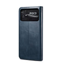 For Xiaomi Poco C40 Global Oil Wax Crazy Horse Texture Leather Phone Case(Blue)