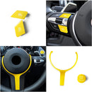 4 in 1 Car Steering Wheel M1 M2 Button Engine Start Stop OFF Buttons for BMW F20 M-sport 2015-2018(Yellow)