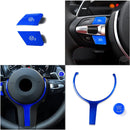 4 in 1 Car Steering Wheel M1 M2 Button Engine Start Stop OFF Buttons for BMW F20 M-sport 2015-2018(Blue)