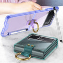 For Samsung Galaxy Z Flip4 GKK Airbag Protective Phone Case with Ring & Pen(Transparent)