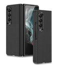 For Samsung Galaxy Z Fold4 GKK Electroplating Leather Surface Phone Case(Black)