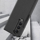 For Samsung Galaxy Z Fold4 GKK Electroplating Leather Surface Phone Case(Gold Black)