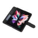 For Samsung Galaxy Z Fold4 Horizontal Flip Leather Phone Case with Pen Slot(Black)