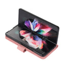 For Samsung Galaxy Z Fold4 Horizontal Flip Leather Phone Case with Pen Slot(Pink)