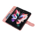 For Samsung Galaxy Z Fold4 Horizontal Flip Leather Phone Case with Pen Slot(Pink)