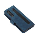 For Samsung Galaxy Z Fold4 Horizontal Flip Leather Phone Case with Pen Slot(Blue)