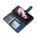 For Samsung Galaxy Z Fold4 Horizontal Flip Leather Phone Case with Pen Slot(Blue)
