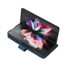 For Samsung Galaxy Z Fold4 Horizontal Flip Leather Phone Case with Pen Slot(Blue)