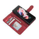 For Samsung Galaxy Z Fold4 Horizontal Flip Leather Phone Case with Pen Slot(Red)