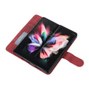 For Samsung Galaxy Z Fold4 Horizontal Flip Leather Phone Case with Pen Slot(Red)