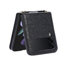 For Samsung Galaxy Z Fold4 Mandala Embossing Fold Leather Phone Case(Black)
