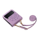 For Samsung Galaxy Z Fold4 Mandala Embossing Fold Leather Phone Case(Purple)