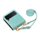 For Samsung Galaxy Z Fold4 Mandala Embossing Fold Leather Phone Case(Blue)