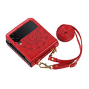 For Samsung Galaxy Z Fold4 Mandala Embossing Fold Leather Phone Case(Red)