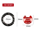 Car Carbon Fiber One-button Start Decorative Sticker for Infiniti Q50 2014-2020 / Q60 / QX60(Black + Red)