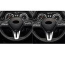 Car Carbon Fiber Steering Wheel Buttons Decorative Sticker for Infiniti Q50 2014-2020 / Q60 / QX60(Black)