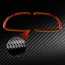 Car Carbon Fiber Steering Wheel Buttons Decorative Sticker for Infiniti Q50 2014-2020 / Q60 / QX60(Red)