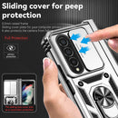 For Samsung Galaxy Z Fold4 Sliding Camshield Holder Phone Case(Silver)
