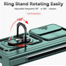 For Samsung Galaxy Z Fold4 Sliding Camshield Holder Phone Case(Dark Green)