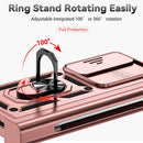 For Samsung Galaxy Z Fold4 Sliding Camshield Holder Phone Case(Rose Gold)