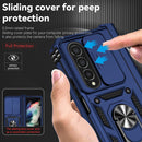 For Samsung Galaxy Z Fold4 Sliding Camshield Holder Phone Case(Blue)