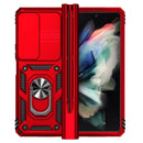 For Samsung Galaxy Z Fold4 Sliding Camshield Holder Phone Case(Red)