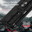 For Samsung Galaxy Z Fold4 Sliding Camshield Holder Phone Case(Black)