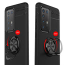 For Huawei P40 Pro Lenuo Shockproof TPU Protective Case with Invisible Holder(Black + Red)