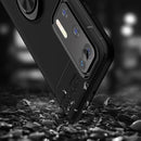 For Huawei P40 Lenuo Shockproof TPU Protective Case with Invisible Holder(Black + Blue)