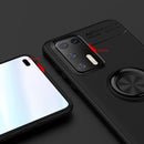 For Huawei P40 Lenuo Shockproof TPU Protective Case with Invisible Holder(Black + Blue)