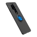 For OnePlus 8 Pro Lenuo Shockproof TPU Protective Case with Invisible Holder(Black + Blue)