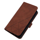 Crossbody 3D Embossed Flip Leather Phone Case For iPhone 14 Max(Brown)