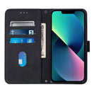 Crossbody 3D Embossed Flip Leather Phone Case For iPhone 14 Max(Black)