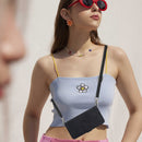 Crossbody 3D Embossed Flip Leather Phone Case For iPhone 14 Max(Black)