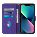 Crossbody 3D Embossed Flip Leather Phone Case For iPhone 14 Max(Purple)