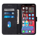 Crossbody 3D Embossed Flip Leather Phone Case For iPhone 14 Pro Max(Black)
