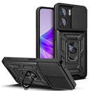 For OPPO A77/A57 Sliding Camera Design TPU + PC Phone Case(Black)