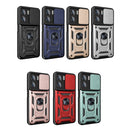 For OPPO A77/A57 Sliding Camera Design TPU + PC Phone Case(Red)