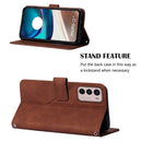 For Motorola Moto G42 Crossbody 3D Embossed Flip Leather Phone Case(Brown)