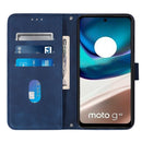 For Motorola Moto G42 Crossbody 3D Embossed Flip Leather Phone Case(Blue)