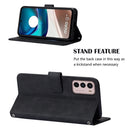 For Motorola Moto G42 Crossbody 3D Embossed Flip Leather Phone Case(Black)