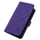 For Motorola Moto G42 Crossbody 3D Embossed Flip Leather Phone Case(Purple)