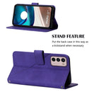 For Motorola Moto G42 Crossbody 3D Embossed Flip Leather Phone Case(Purple)